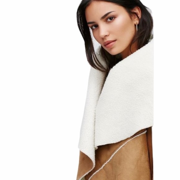 Free People Brown Sugar Vegan Suede Vest OS - Picture 4 of 5